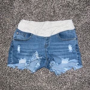 Maternity jean shorts